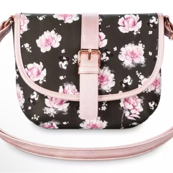 Loungefly Handbags - Minnie Mouse Purse Disney Loungefly Floral Saddle Bag - In Factory Bubble Wrap